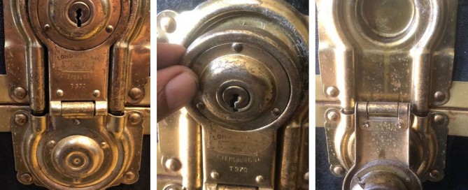 steamer trunk brass lock